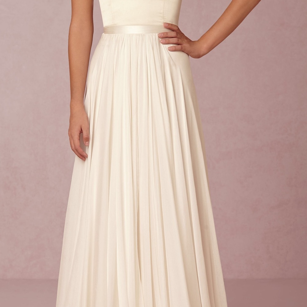 BHLDN Cream A-Line Tulle Skirt